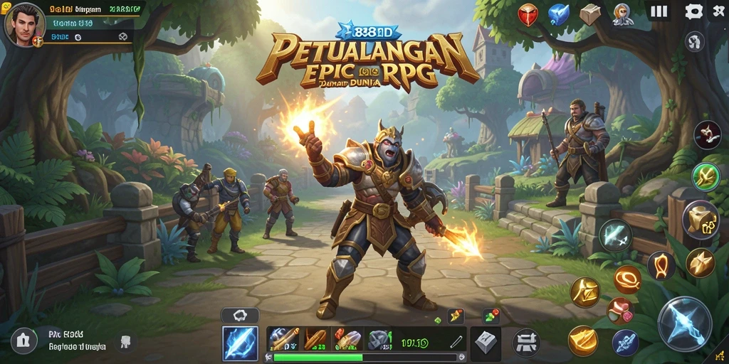 Menampilkan aksi seru dalam pertarungan RPG di 88ID.