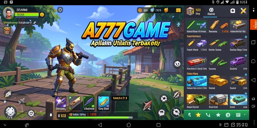 Tampilan utama A777GAME dengan fitur utilitas yang menarik.