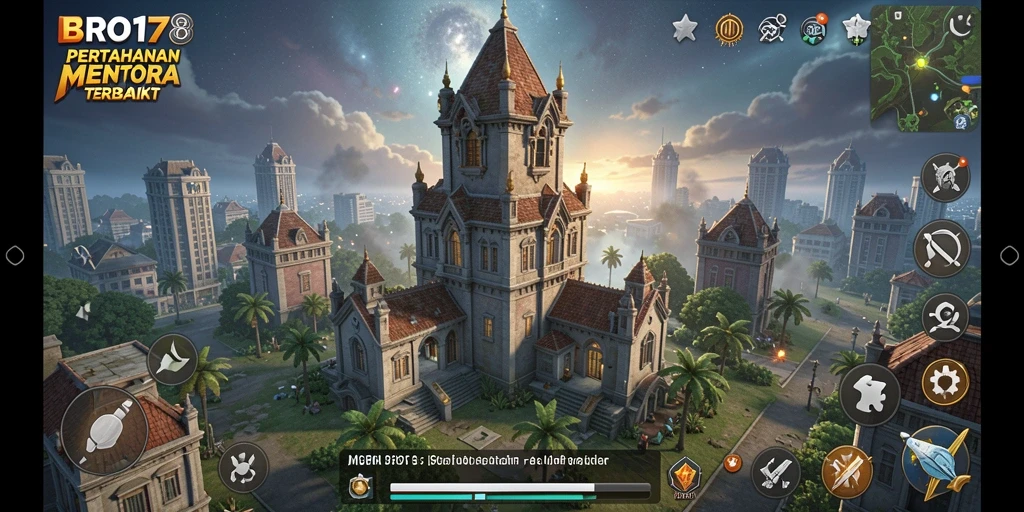 Tampilan gameplay menara pertahanan yang penuh aksi.
