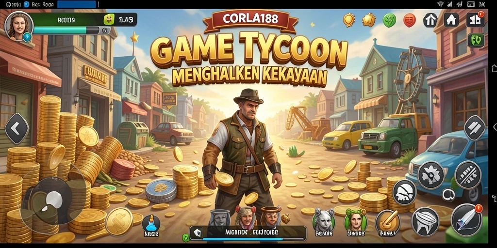 Tampilan permainan Tycoon yang menarik dan penuh warna.