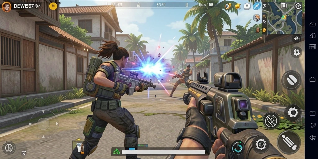 Gameplay seru di DEWI567 dengan pertempuran intens.