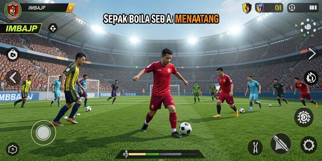 Tampilan Gameplay Sepak Bola IMBAJP yang Memukau dan Dinamis.