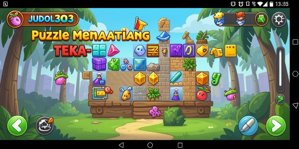Screenshot gameplay utama JUDOL303 menampilkan tantangan puzzle yang menarik.