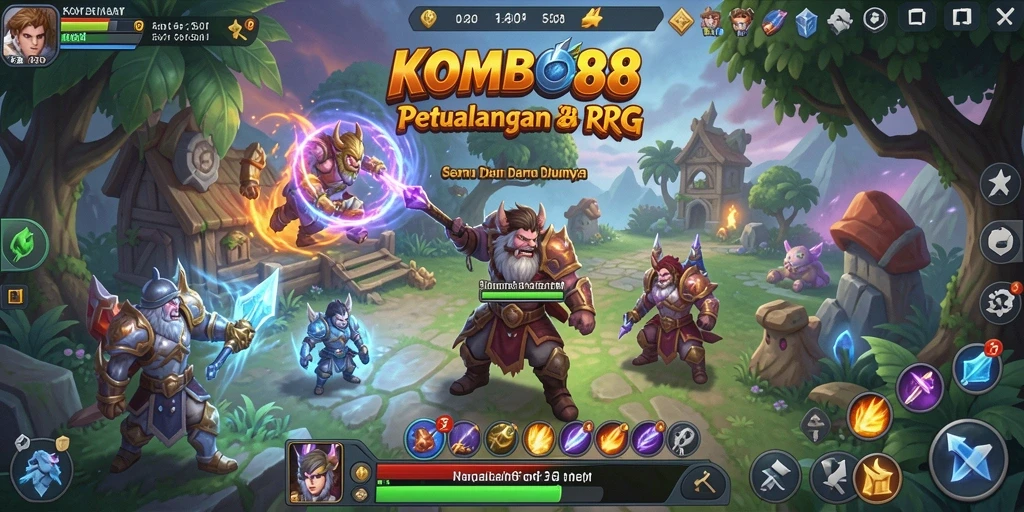 Tampilan gameplay seru di KOMBO88 dengan pertarungan mendebarkan.
