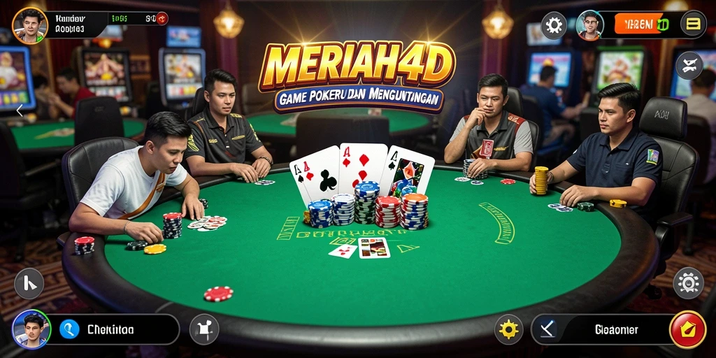 Tampilan gameplay Poker MERIAH4D yang menarik dan interaktif.