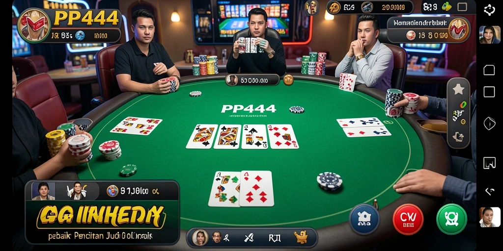 Tampilan gameplay Poker yang menarik dan interaktif.