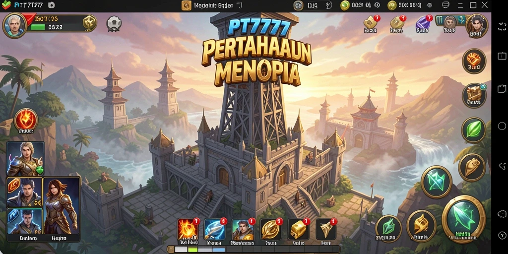 Tangkapan layar menampilkan serunya pertarungan Tower Defense di PT777.