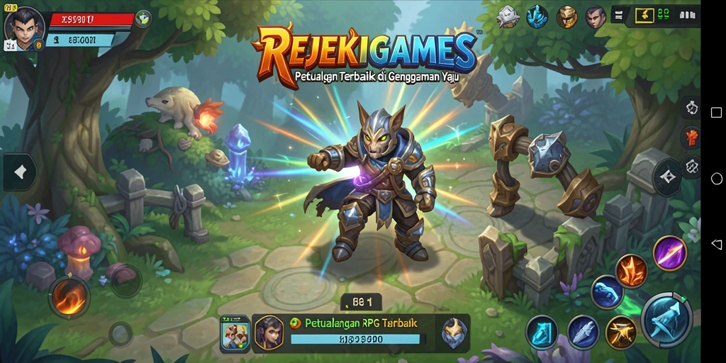 Tampilan gameplay menarik dari REJEKIGAMES dalam dunia RPG yang luas.