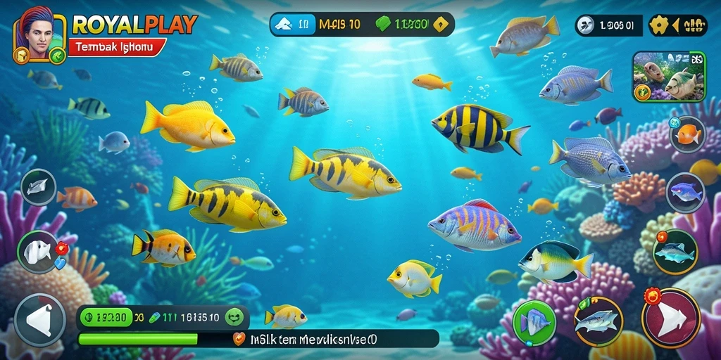 Tampilan gameplay seru dari ROYALPLAY saat berburu ikan.