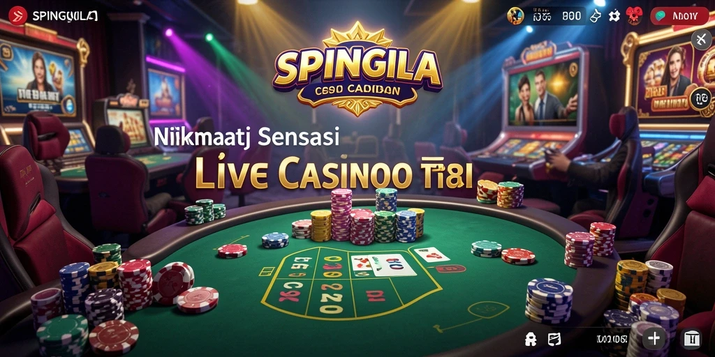 Tampilan gameplay Live Casino yang mendebarkan di SPINGILA.
