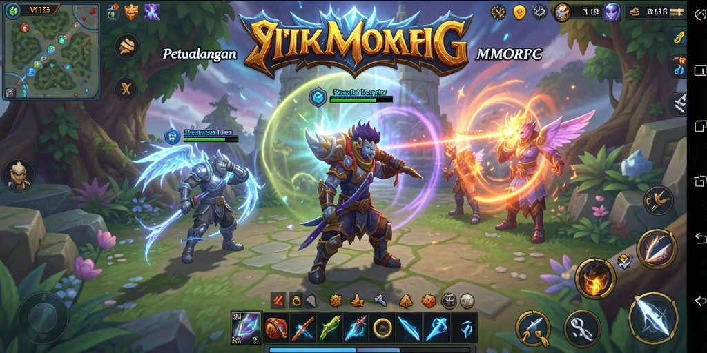 Tangkapan layar YY123 menampilkan aksi seru dalam pertarungan multiplayer.