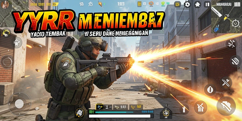 Tampilan gameplay seru di YYRR dengan aksi tembak-menembak intens.